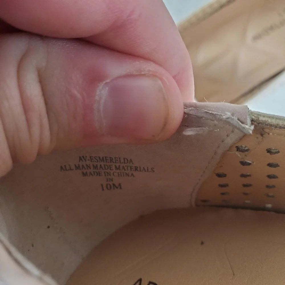 Adrienne Vittadini Esmeralda Womens Wedge Sandals Sz 10 M Soft Nude Slip On